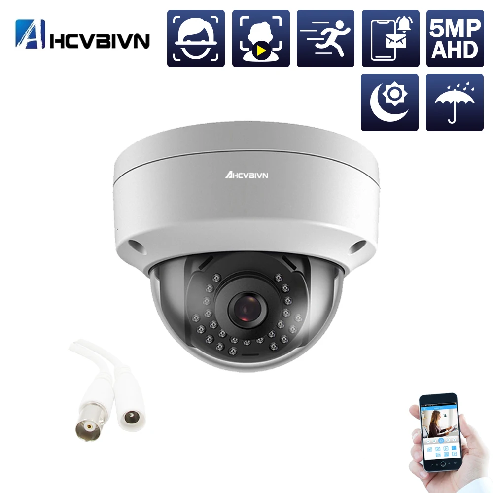 H.265 5MP Surveillance CCTV Camera Waterproof Vandalproof 5MP HD Camera Face & Motion Detection IR Night Vision Dome AHD Camera
H.265 5MP Surveillance CCTV Camera Waterproof Vandalproof 5MP HD Camera Face & Motion Detection IR Night Vision Dome AHD Camera