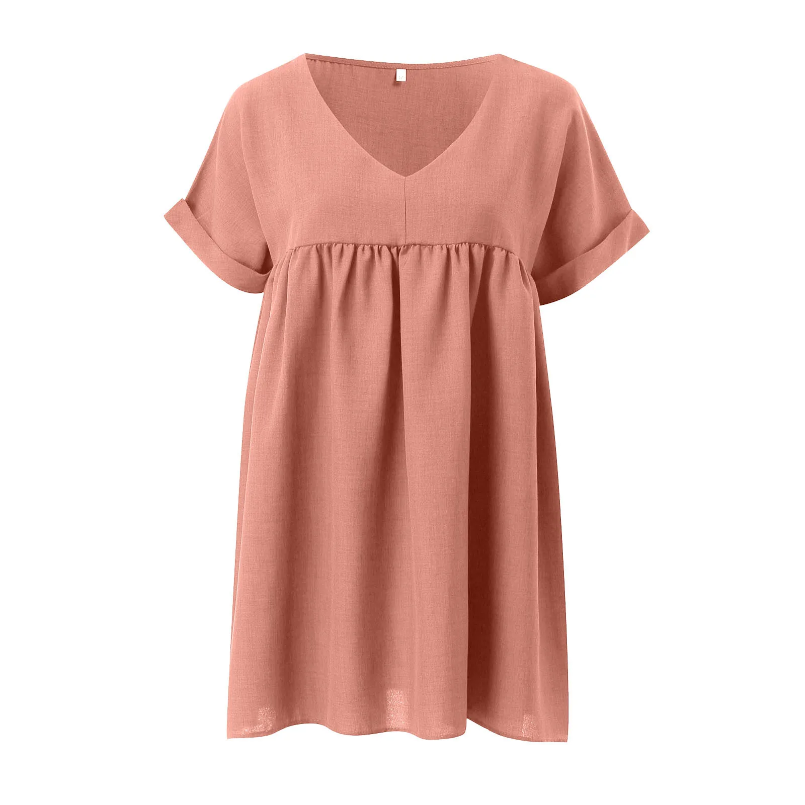 40# Pleated Ruffle Summer Dress 2021 Short Sleeve V Neck Mini Dress Solid Color V Neck Loose Ruffle Summer Dress Vestidos
40# Pleated Ruffle Summer Dress 2021 Short Sleeve V Neck Mini Dress Solid Color V Neck Loose Ruffle Summer Dress Vestidos