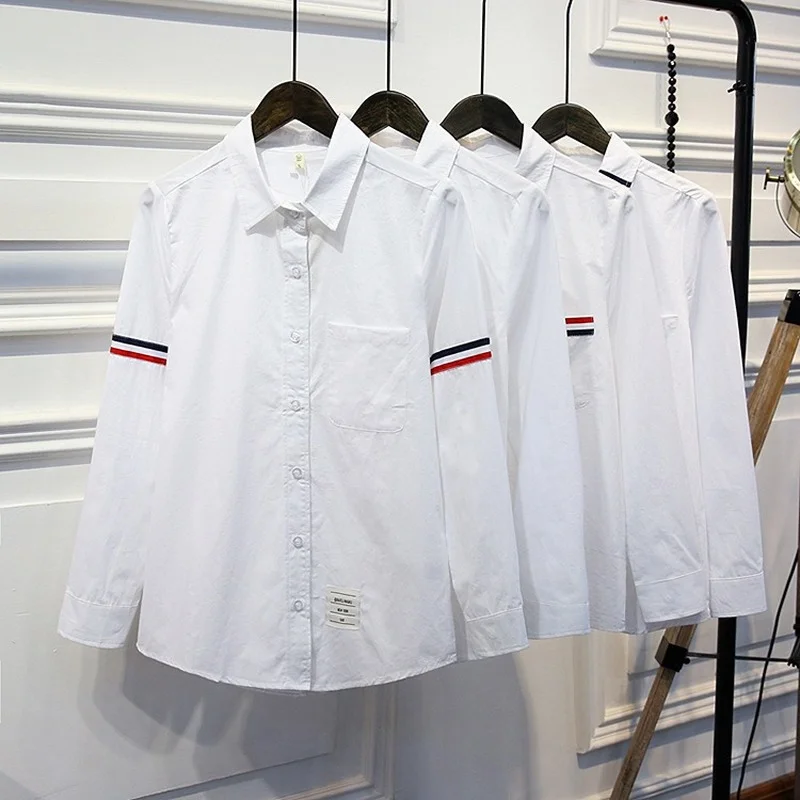 2021 Autumn Men Casual Shirt Classic Striped Shirts Unisex Korean Fashion White Women Shirts
2021 Autumn Men Casual Shirt Classic Striped Shirts Unisex Korean Fashion White Women Shirts
