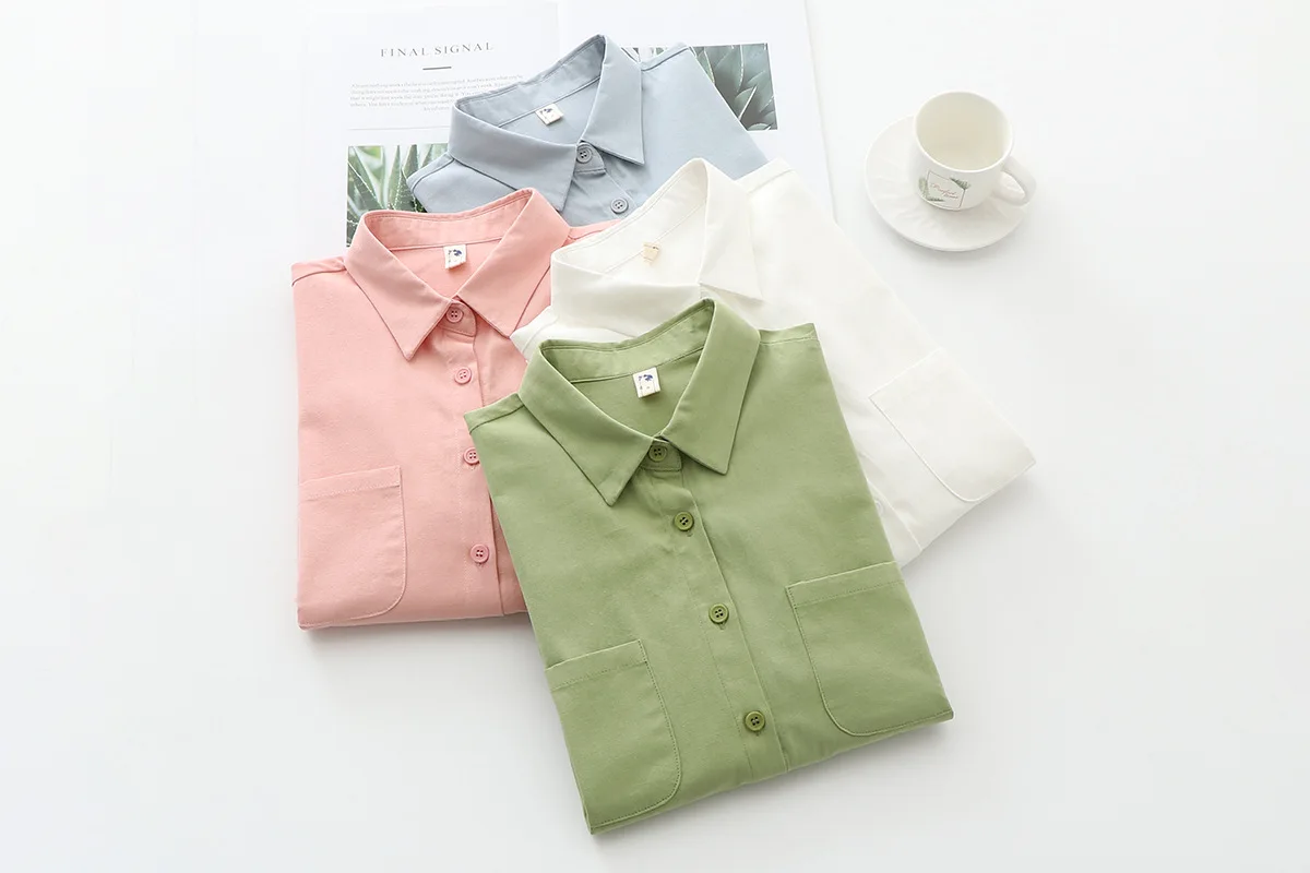 Hong Kong Style 2020 Autumn New Loose Solid Color All-match Long-Sleeved Shirt Women's Lapel Simple Casual Shirt blouse women
Hong Kong Style 2020 Autumn New Loose Solid Color All-match Long-Sleeved Shirt Women's Lapel Simple Casual Shirt blouse women