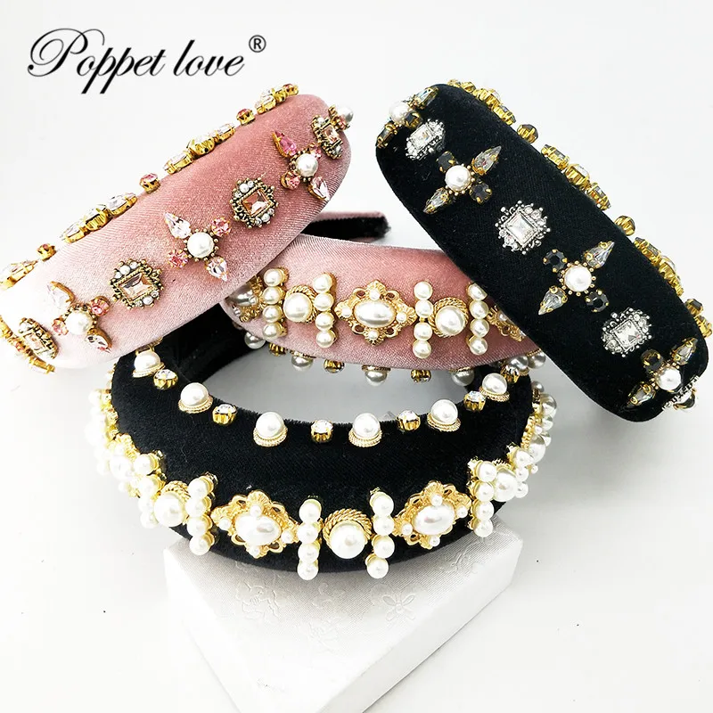 Luxury Pearl Thick Velvet female headbands for hair accessories headband fashionable Hats 4 cm wide crystal plastic hair bands
Luxury Pearl Thick Velvet female headbands for hair accessories headband fashionable Hats 4 cm wide crystal plastic hair bands