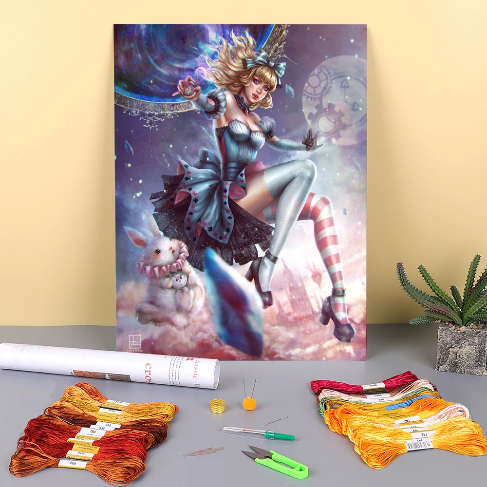 Cartoon Girl Woman Pre-Printed 11CT Cross Stitch Patterns DIY Embroidery DMC Threads Painting Handiwork Sewing Sales
Cartoon Girl Woman Pre-Printed 11CT Cross Stitch Patterns DIY Embroidery DMC Threads Painting Handiwork Sewing Sales