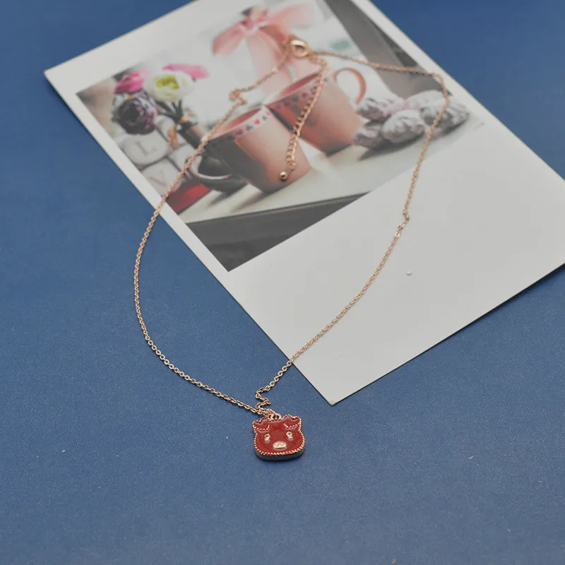 2021 Korean Fashion Cute Piggy Necklaces Female Lucky Rose Gold Colour Clavicle Chain For Women Best Gifts Jewelry Accessories
2021 Korean Fashion Cute Piggy Necklaces Female Lucky Rose Gold Colour Clavicle Chain For Women Best Gifts Jewelry Accessories