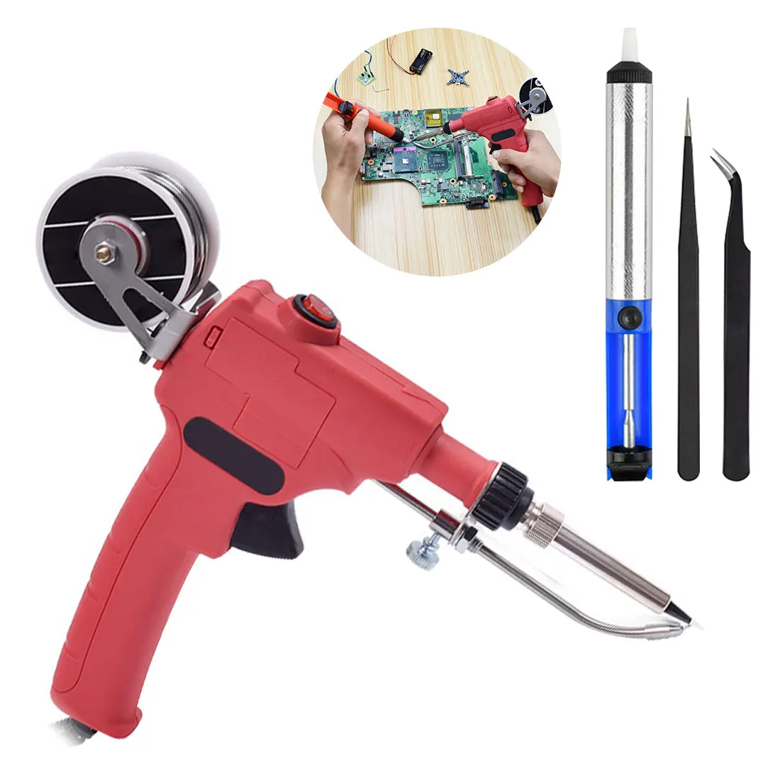 US/ EU Plug Hand-held Internal Heating Soldering Iron Automatically Send Tin Gun Soldering Welding Repair Tool 110V/220V 60W
US/ EU Plug Hand-held Internal Heating Soldering Iron Automatically Send Tin Gun Soldering Welding Repair Tool 110V/220V 60W