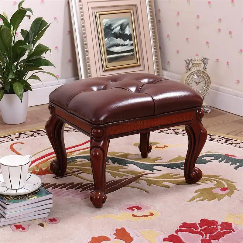 Европейский домашний кофейный столик для гостиной из массива дерева кожаный