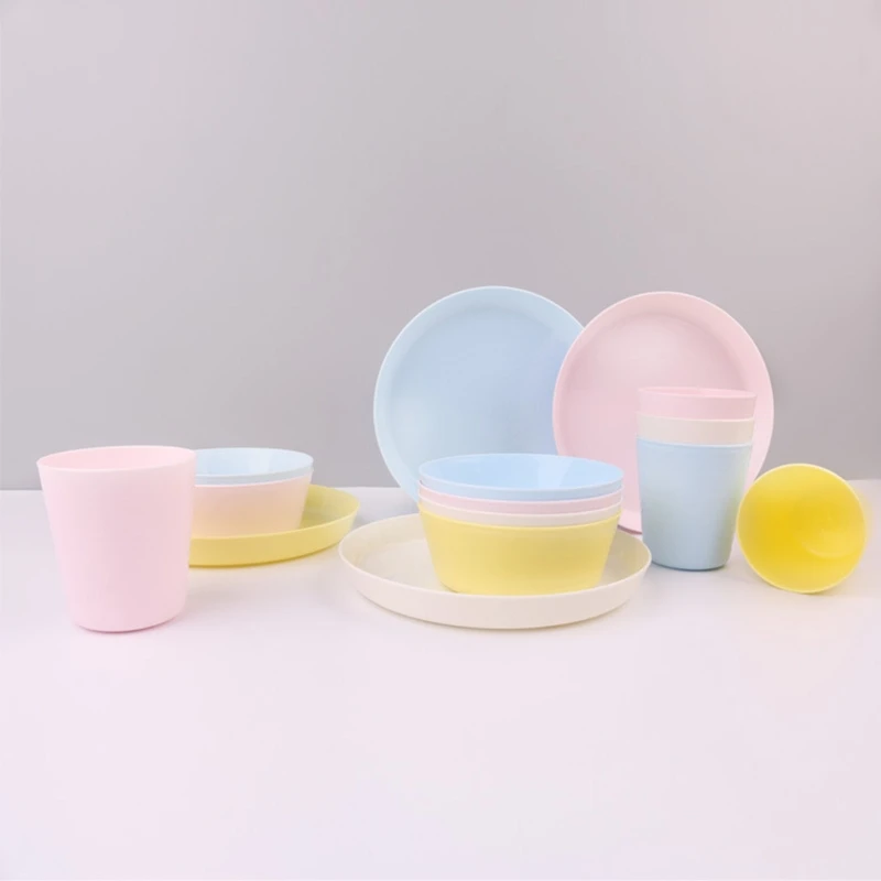 12 Piece Plastic Dinnerware Set, Reusable BPA Free 4 Cups, 4 Bowls and 4 Plates Suitable for Toddlers, Kids, Children, P W3JA
12 Piece Plastic Dinnerware Set, Reusable BPA Free 4 Cups, 4 Bowls and 4 Plates Suitable for Toddlers, Kids, Children, P W3JA