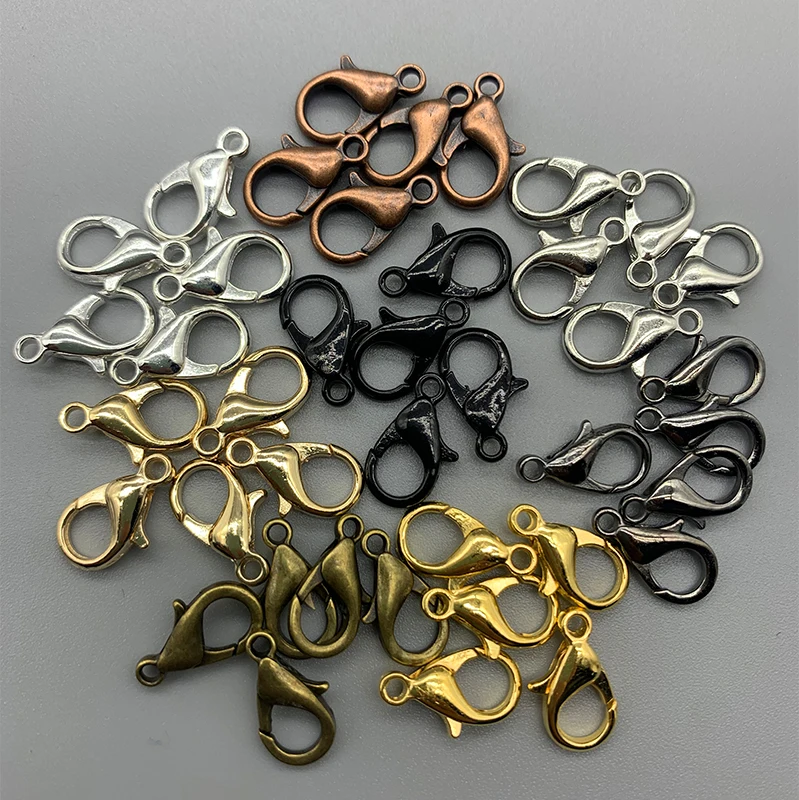 50pcs Lobster Clasps For Bracelets Necklaces 10-14mm Hooks Chain Findings Accessories For DIY Jewelry Making Supplies Wholesale
50pcs Lobster Clasps For Bracelets Necklaces 10-14mm Hooks Chain Findings Accessories For DIY Jewelry Making Supplies Wholesale