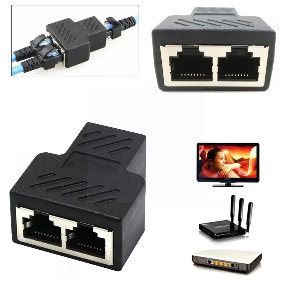 Effective 1 To 2 RJ45 Splitter Network Adapter Connector LAN Ethernet Extension Split Double Cable Plug Network Extender Po R5S9
Effective 1 To 2 RJ45 Splitter Network Adapter Connector LAN Ethernet Extension Split Double Cable Plug Network Extender Po R5S9