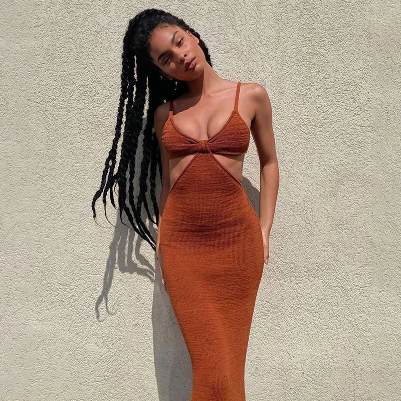 WOHUADI Vacation Knitted Maxi Dresses for Women Clothes Summer 2021 Fashion Elegant Sexy Party Cut Out Backless Bodycon Dress
WOHUADI Vacation Knitted Maxi Dresses for Women Clothes Summer 2021 Fashion Elegant Sexy Party Cut Out Backless Bodycon Dress