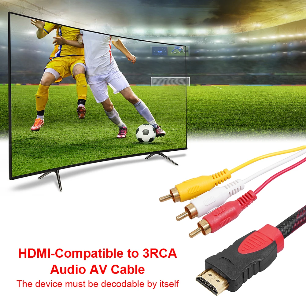 Аудио Видео AV кабель адаптер преобразователь HDMI-совместимый с 3RCA Для ТВ