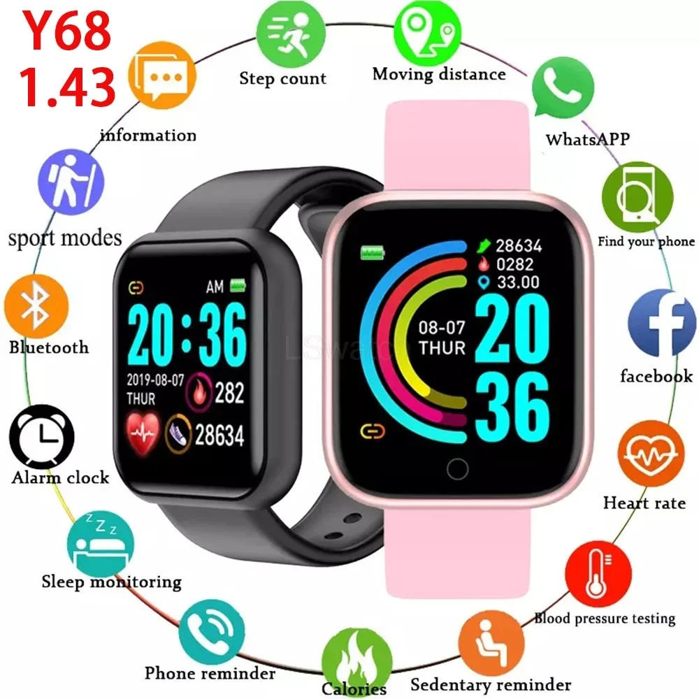 JARAMP Y68 D20 Smart Watch Men's Fitness Women Watches Monitor Electronic Bracelet Gift for Huawei for Samsung Android Apple
JARAMP Y68 D20 Smart Watch Men's Fitness Women Watches Monitor Electronic Bracelet Gift for Huawei for Samsung Android Apple