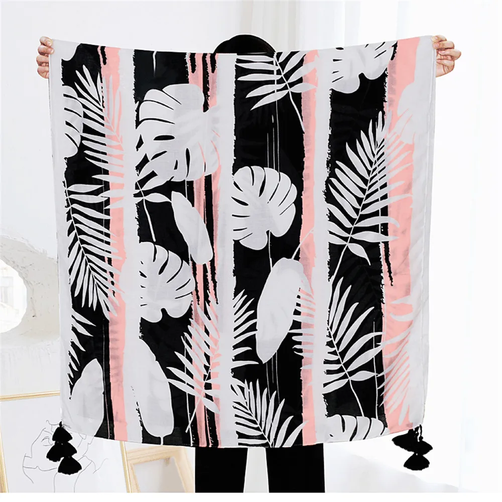 2022 Fashion Autumn Women Viscose Scarf Big Floral Leaf Tassel Beach Hijab Shawls and Wraps Female Foulards Echarpe Muslim Hijab
2022 Fashion Autumn Women Viscose Scarf Big Floral Leaf Tassel Beach Hijab Shawls and Wraps Female Foulards Echarpe Muslim Hijab