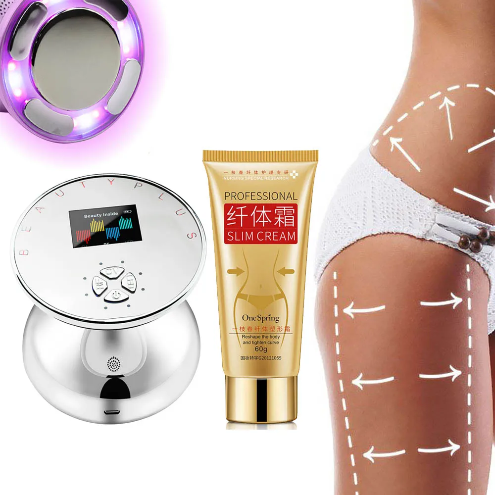 Ultrasonic Cavitation Slimming Massager and Cream 3D Body Shaping LED Fat Burner Skin Care Anti Cellulite Face Beauty Device
Ultrasonic Cavitation Slimming Massager and Cream 3D Body Shaping LED Fat Burner Skin Care Anti Cellulite Face Beauty Device