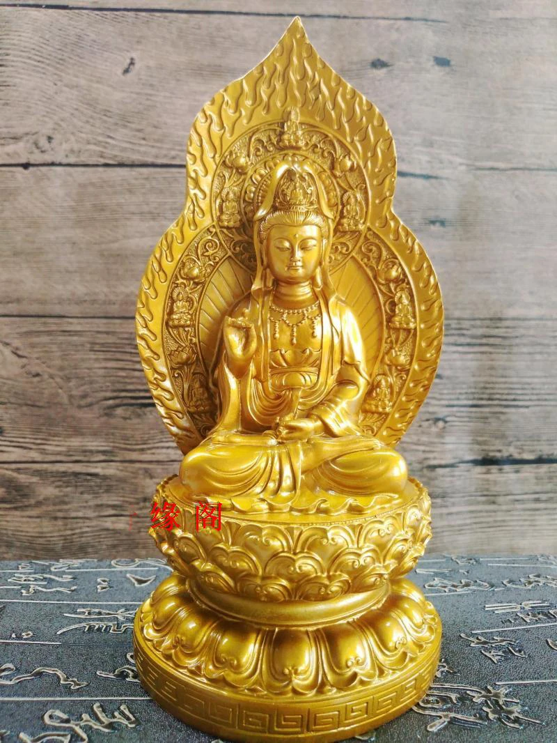 

SPECIAL OFFER--18CM TALL-HOME SPIRITUAL PROTECTION BLESS FAMILY TALISMAN # LOTUS GUANYIN BUDDHA FENG SHUI STATUE-FREE SHIPPING