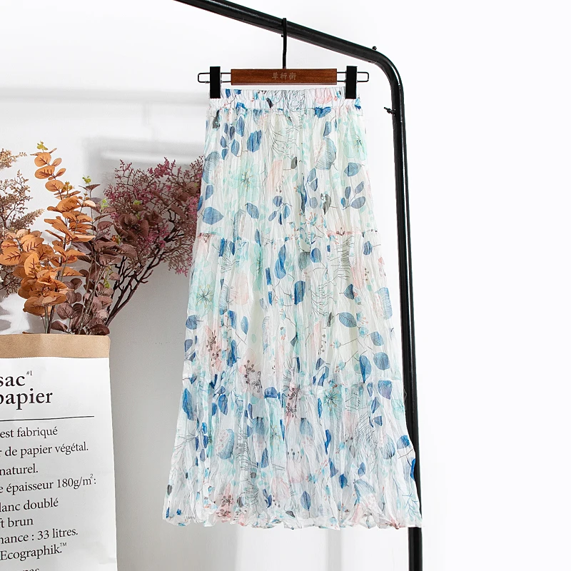 2020 Summer Casual Chiffon Print Small fresh Floral Skirt Korean version High Waist All-match Pleated Skirt Womens Skirts Women
2020 Summer Casual Chiffon Print Small fresh Floral Skirt Korean version High Waist All-match Pleated Skirt Womens Skirts Women