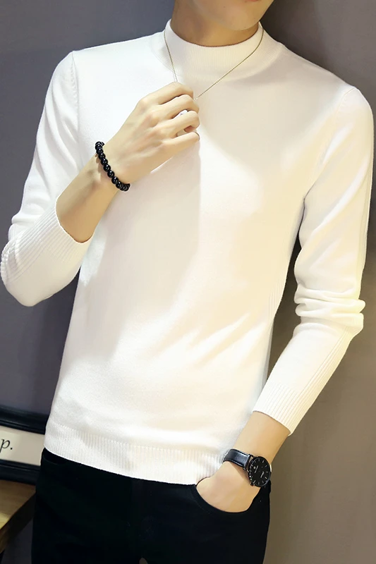 Autumn and winter sweater men's collar fashion sweater men's white base shirt men's slim long sleeve semi-high collar sweater
Autumn and winter sweater men's collar fashion sweater men's white base shirt men's slim long sleeve semi-high collar sweater