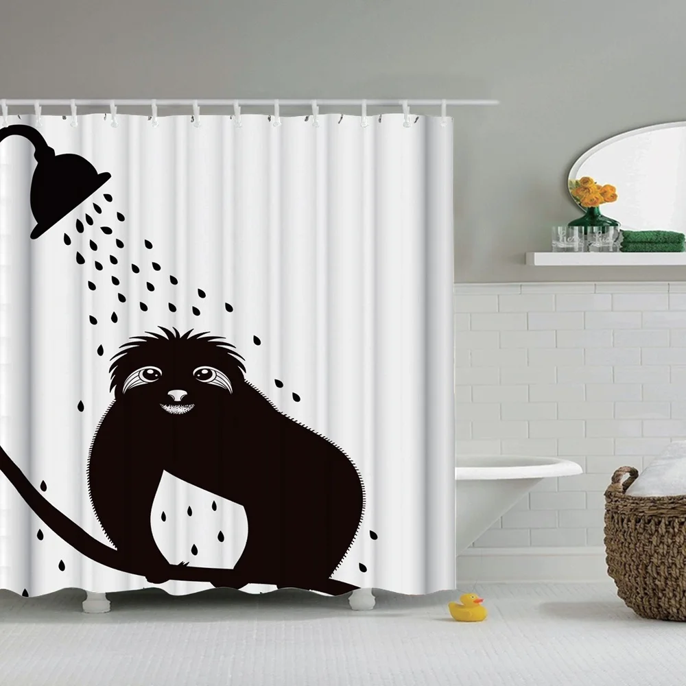 Dafield Cute Black and White Shower Curtain Fabric Bath Set Stick Figure Head Water Drop With Hooks
Dafield Cute Black and White Shower Curtain Fabric Bath Set Stick Figure Head Water Drop With Hooks