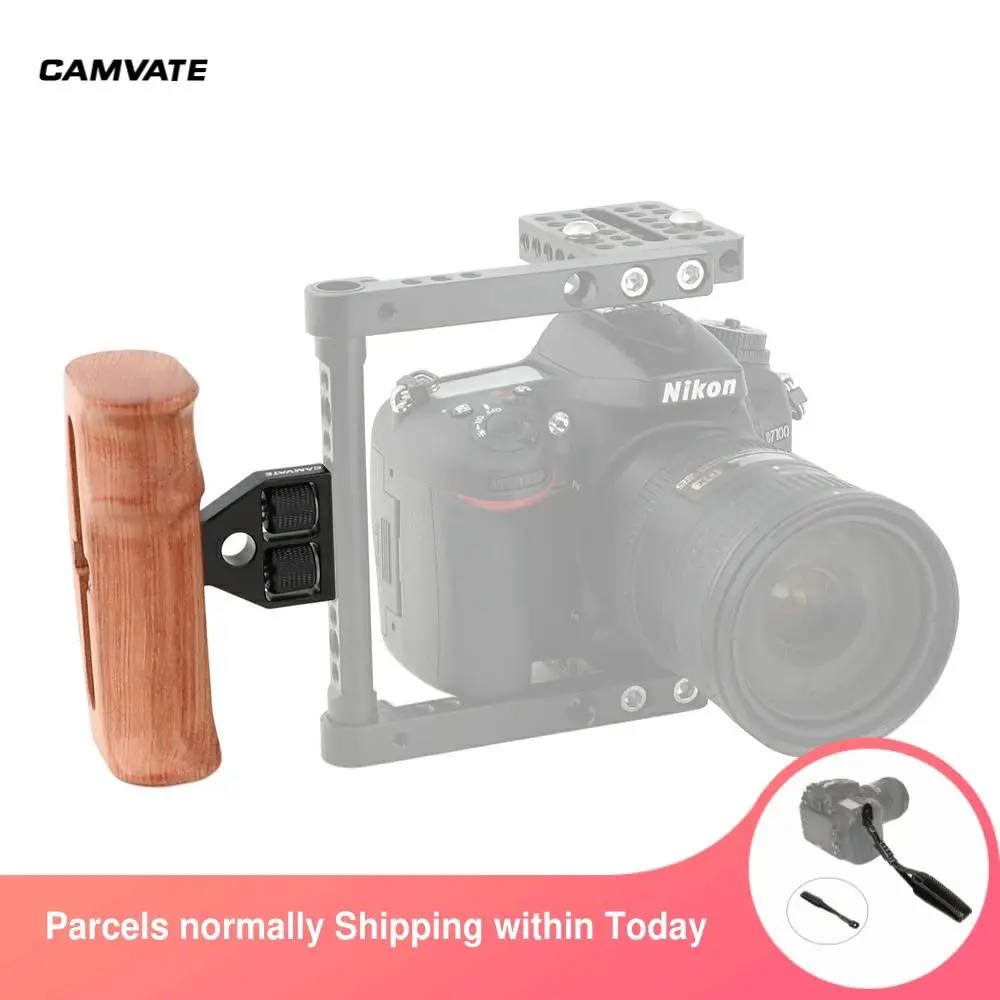 CAMVATE Wooden Hand Grip (Either Side) With 1/4" Mounting Screws Connector For DSLR Camera Cage/DV Video/Red Rig Support System
CAMVATE Wooden Hand Grip (Either Side) With 1/4" Mounting Screws Connector For DSLR Camera Cage/DV Video/Red Rig Support System