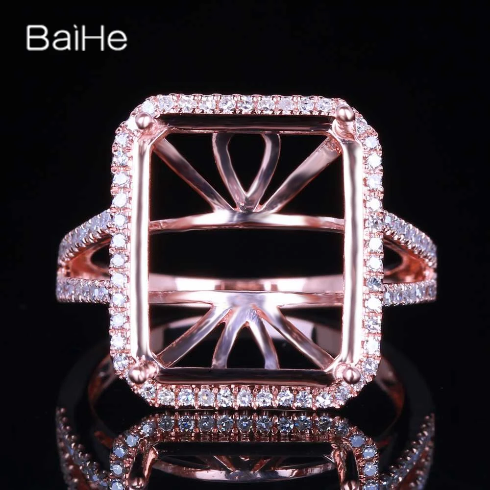 BAIHE Solid 14K Rose Gold Emerald cut Semi Mount Ring Lady Women Fine Jewelry Making Bague semi-montée Halbmontierter Ring
BAIHE Solid 14K Rose Gold Emerald cut Semi Mount Ring Lady Women Fine Jewelry Making Bague semi-montée Halbmontierter Ring