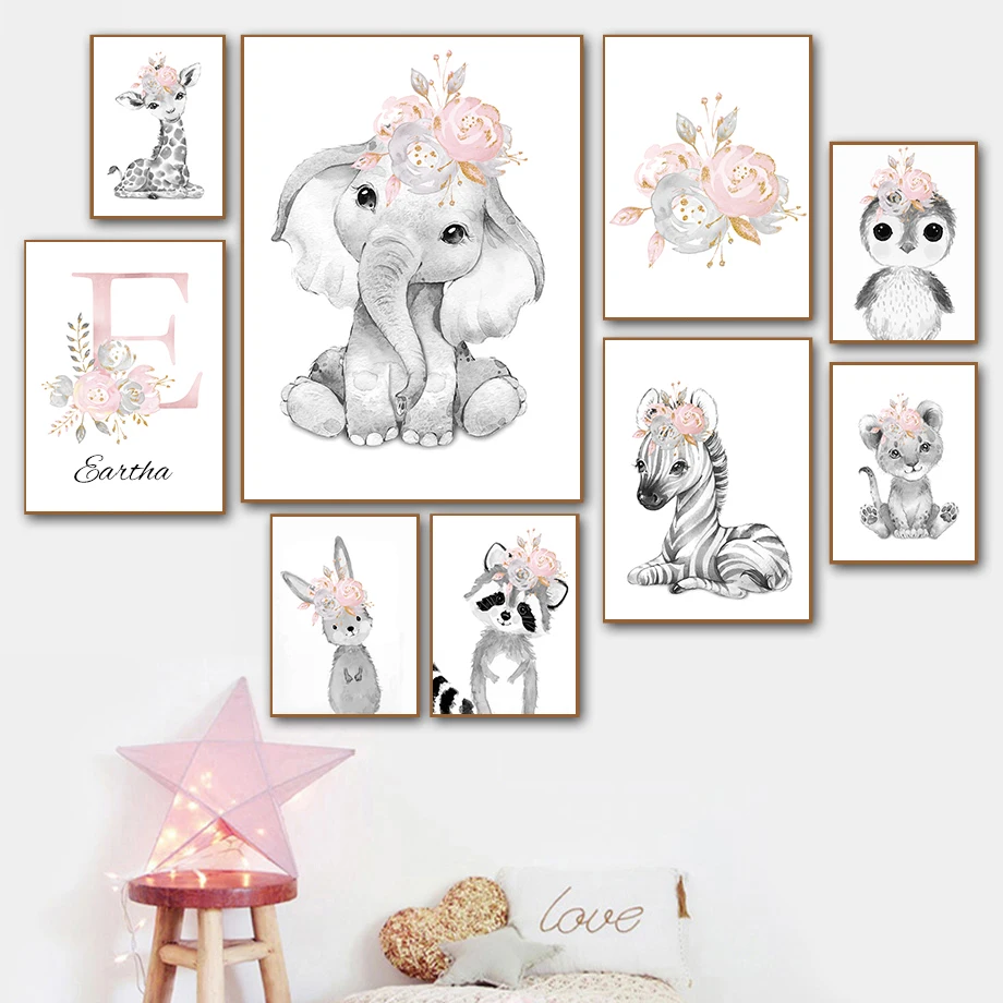 Nursery Baby Zebra Elephant Giraffe Lion Posters And Prints Wall Art Custom Name Canvas Painting Wall Pictures Kids Room Decor
Nursery Baby Zebra Elephant Giraffe Lion Posters And Prints Wall Art Custom Name Canvas Painting Wall Pictures Kids Room Decor