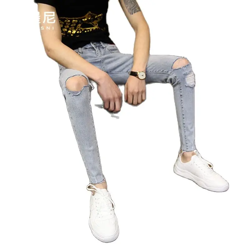 Fashion Stretch Men's Small Feet Slim Fit Denim Jeans 2021 New Spring Summer Casual Ripped Hole Teenagers Cowboy Pencil Pants
Fashion Stretch Men's Small Feet Slim Fit Denim Jeans 2021 New Spring Summer Casual Ripped Hole Teenagers Cowboy Pencil Pants