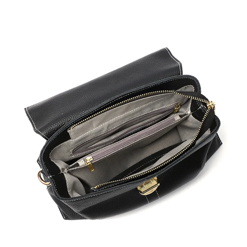Retro Soft Cow Leather Women's Black Flap Shoulder Bag Simple Designer Elegant Handbags Female Casual Wide Strap Messenger Bag
Retro Soft Cow Leather Women's Black Flap Shoulder Bag Simple Designer Elegant Handbags Female Casual Wide Strap Messenger Bag