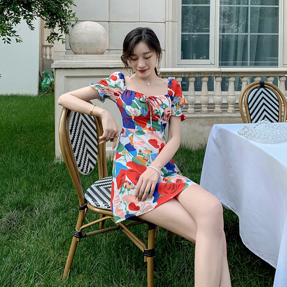 Missnight High Waist Floral Dress Square Neck Puff Sleeve Sweet Vintage Aline Mini Dresses Backless Colorful Elegant Woman Dress
Missnight High Waist Floral Dress Square Neck Puff Sleeve Sweet Vintage Aline Mini Dresses Backless Colorful Elegant Woman Dress