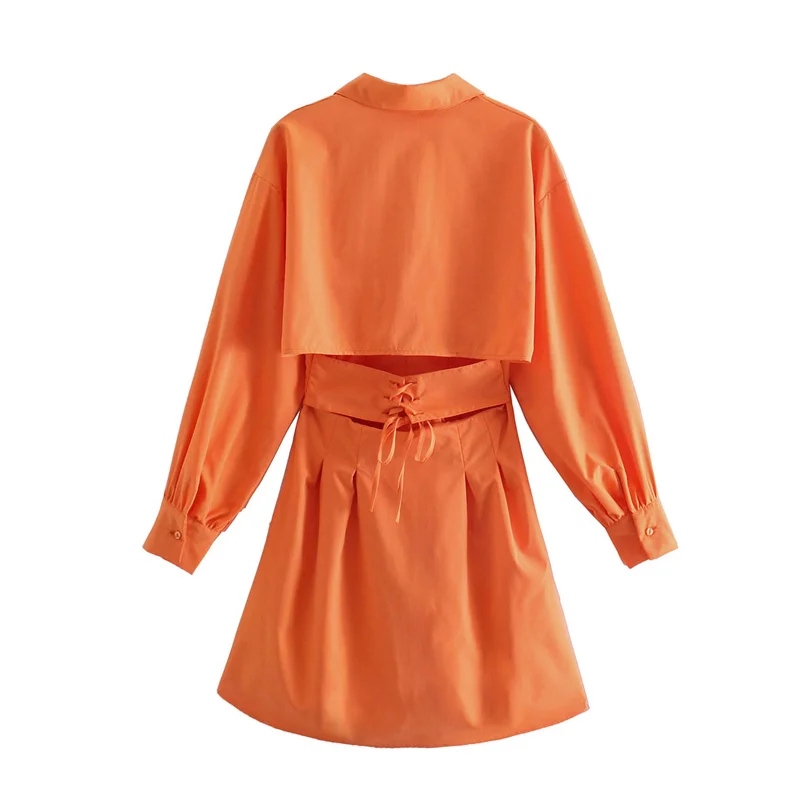 Casual Woman Orange Slim Hollow Out Shirt Dress 2021 Spring Lacing V Neck Beach Short Dresses Girls Y2K High Waisted Dresses
Casual Woman Orange Slim Hollow Out Shirt Dress 2021 Spring Lacing V Neck Beach Short Dresses Girls Y2K High Waisted Dresses