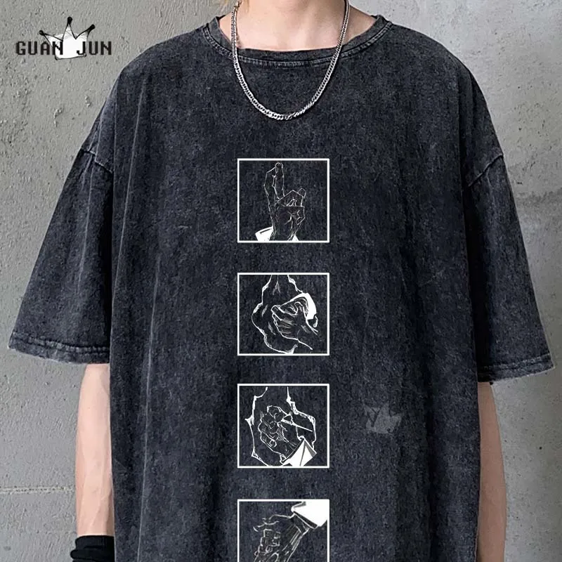 Jujutsu Kaisen Washed T Shirt Men Harajuku Tops Yuji Itadori Oversized TShirt Men 100% Cotton Hip Hop Streetwear Male T-shirts
Jujutsu Kaisen Washed T Shirt Men Harajuku Tops Yuji Itadori Oversized TShirt Men 100% Cotton Hip Hop Streetwear Male T-shirts