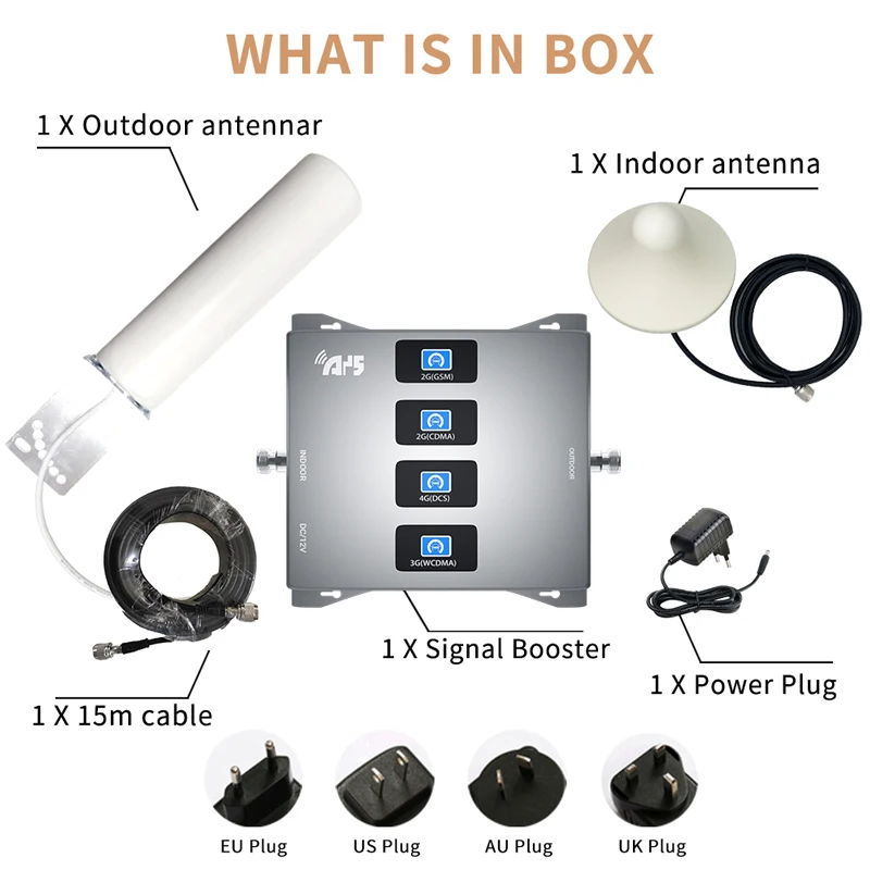 B20 800 900 1800 2100 Mhz Cell Phone Booster Tri Band Mobile Signal Amplifier 2G 3G 4G LTE Cellular Repeater GSM DCS WCDMA Set
B20 800 900 1800 2100 Mhz Cell Phone Booster Tri Band Mobile Signal Amplifier 2G 3G 4G LTE Cellular Repeater GSM DCS WCDMA Set