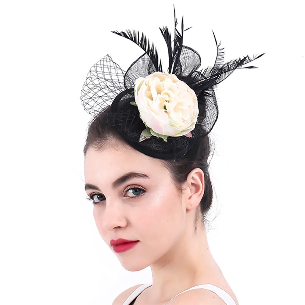 Vintage Black Sinamay Hat Feather Fascinator Wedding Hair Accessories Bridal Beige Silk Flower Hats Cocktail Hat Party Headwear
Vintage Black Sinamay Hat Feather Fascinator Wedding Hair Accessories Bridal Beige Silk Flower Hats Cocktail Hat Party Headwear