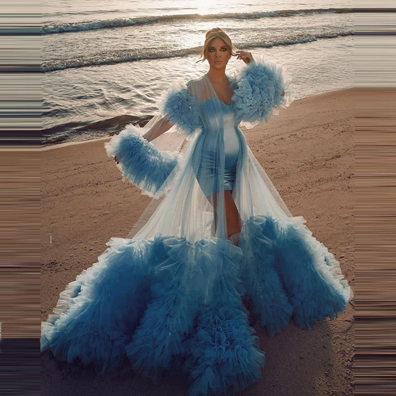 Photography Fluffy Tulle Maternity Dress Train Extra Puffy Bridal Gowns Robe Ruffle Sky Blue Lush Maternity Dresses Baby Shower
Photography Fluffy Tulle Maternity Dress Train Extra Puffy Bridal Gowns Robe Ruffle Sky Blue Lush Maternity Dresses Baby Shower