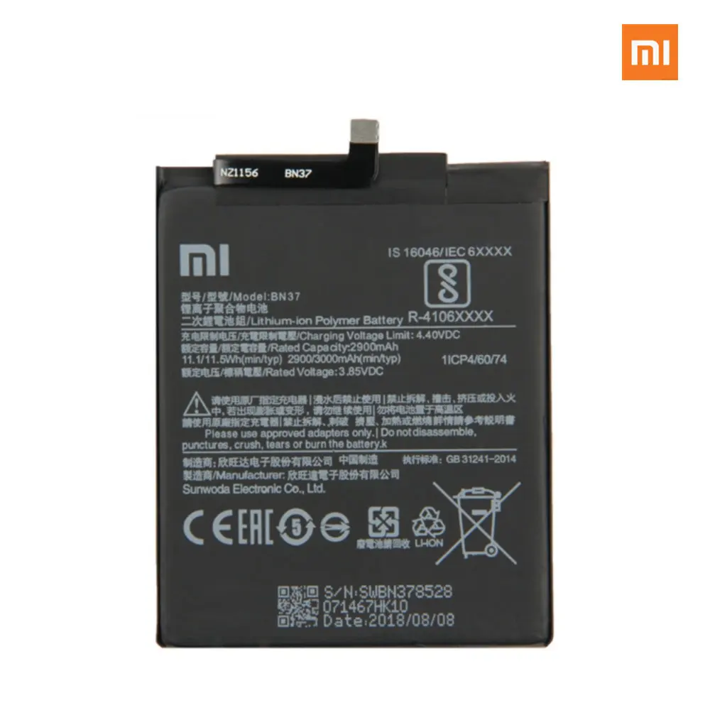 Аккумулятор для Xiaomi Redmi 6 6A Redrice BN37 3000 мАч + Инструменты | Мобильные телефоны и