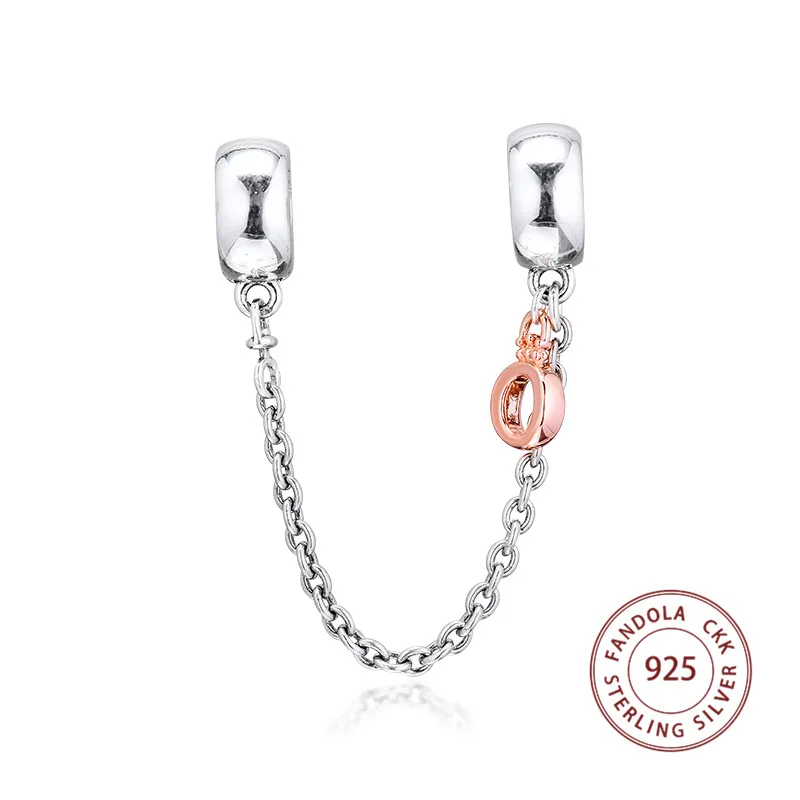 Fashion 925 Sterling Silver Dangling Crown O Safety Chain Charms Beads for Jewelry Making Fits Original Bracelet Argent berloque
Fashion 925 Sterling Silver Dangling Crown O Safety Chain Charms Beads for Jewelry Making Fits Original Bracelet Argent berloque