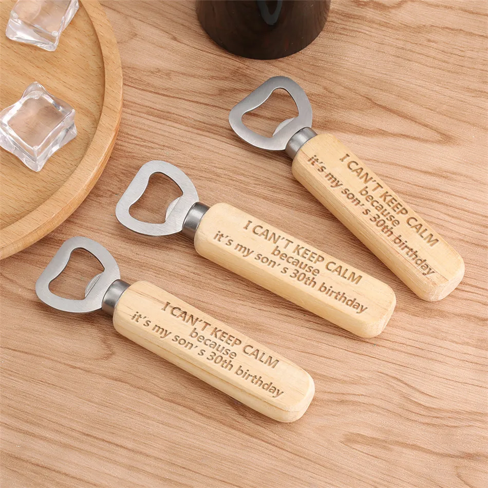 Engraved Wooden Handle Beer Bottle Openers Personalized To My Son's Birthday Party Beer Special Text Carving Corkscrew
Engraved Wooden Handle Beer Bottle Openers Personalized To My Son's Birthday Party Beer Special Text Carving Corkscrew