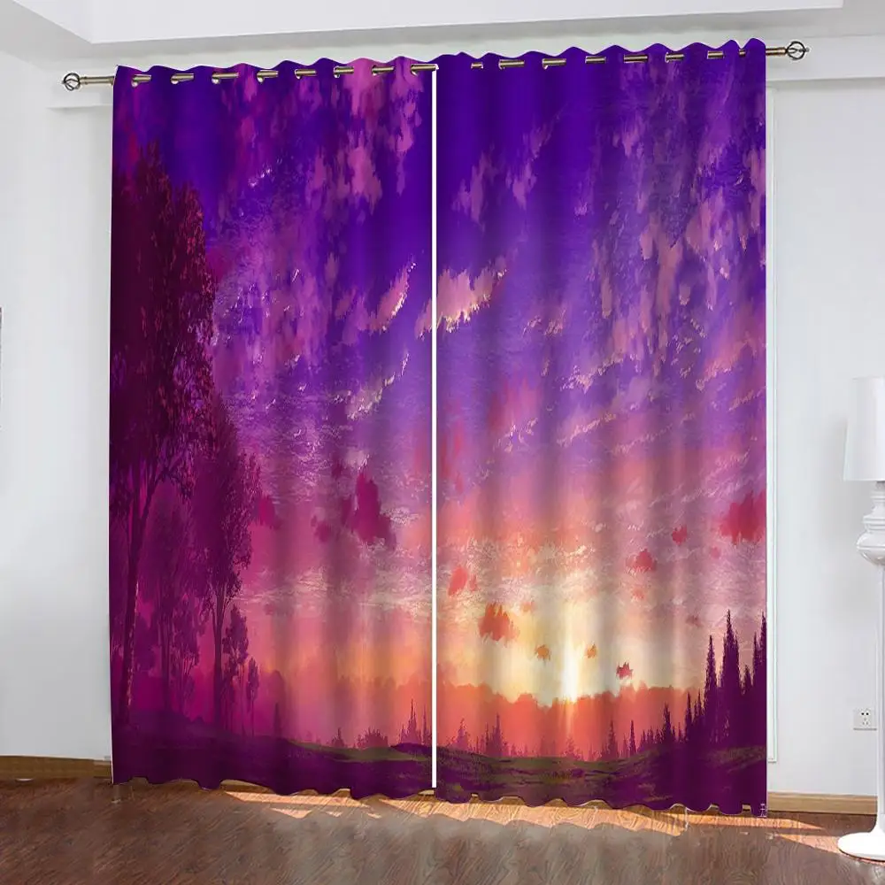 Photo purple scenery curtains Bedroom living room windproof thickening blackout curtains
Photo purple scenery curtains Bedroom living room windproof thickening blackout curtains