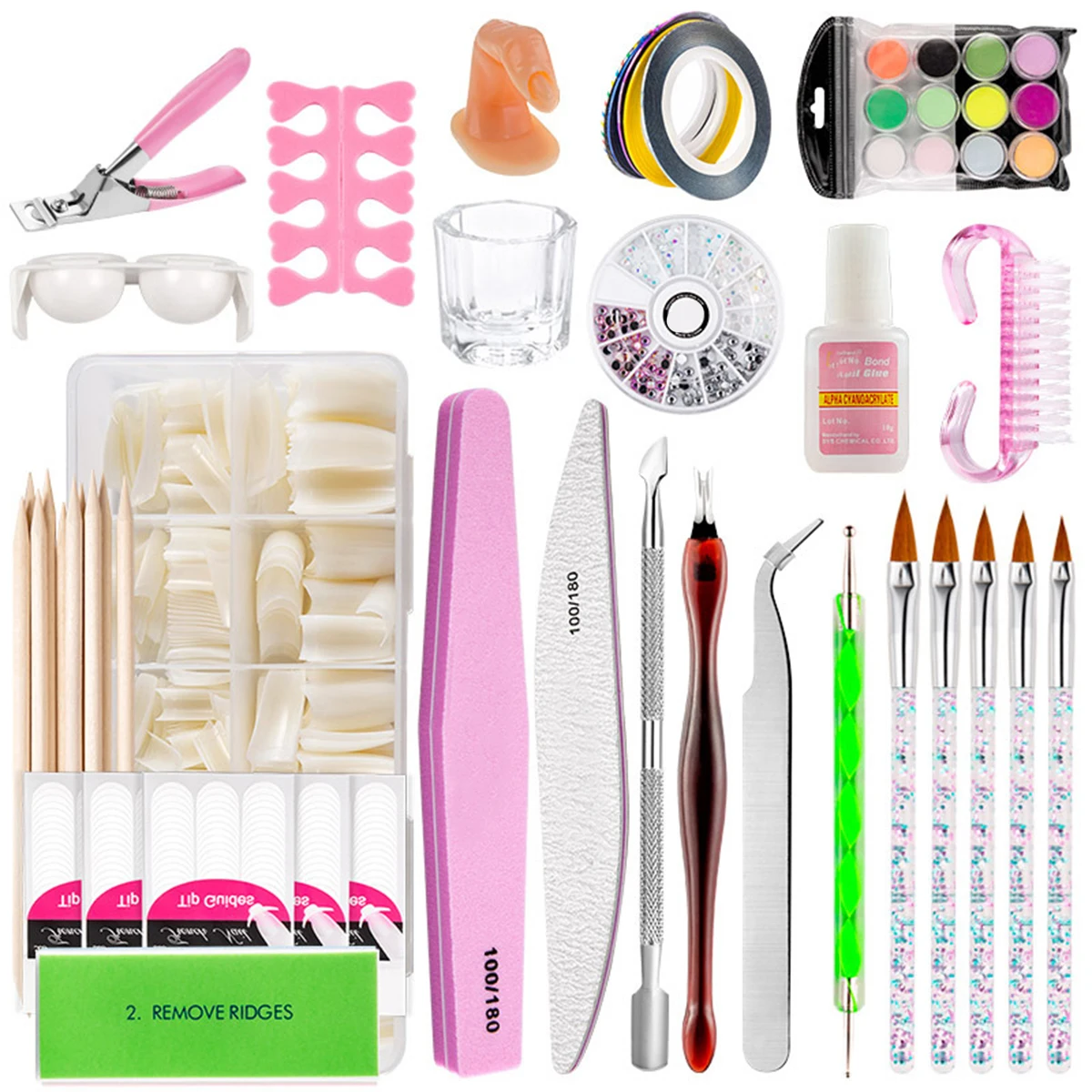 39pcs Professional Acrylic Nail Set DIY Nail Art Tools Practice Manicure Set Multifunctional Armor Peeling Tool Manicure Set
39pcs Professional Acrylic Nail Set DIY Nail Art Tools Practice Manicure Set Multifunctional Armor Peeling Tool Manicure Set