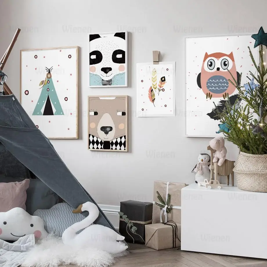Cartoon Animals Feather Canvas Painting Panda Bear Owl Whale Wall Art Posters and Prints Pictures for Nursery Children Room
Cartoon Animals Feather Canvas Painting Panda Bear Owl Whale Wall Art Posters and Prints Pictures for Nursery Children Room