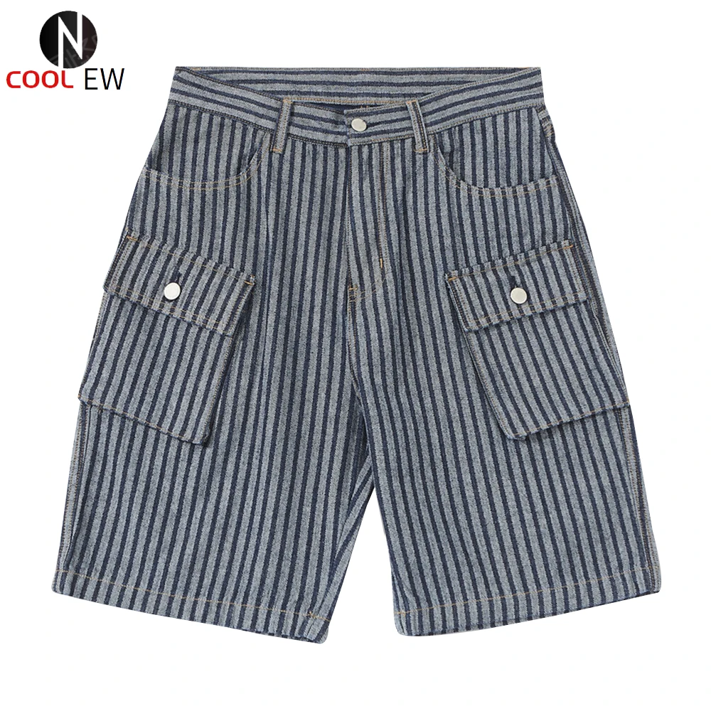 Multi-Pocket Vertical Stripes Denim Shorts Mens Safari Style Summer Cargo Shorts Casual Loose Retro Short Jeans Men
Multi-Pocket Vertical Stripes Denim Shorts Mens Safari Style Summer Cargo Shorts Casual Loose Retro Short Jeans Men