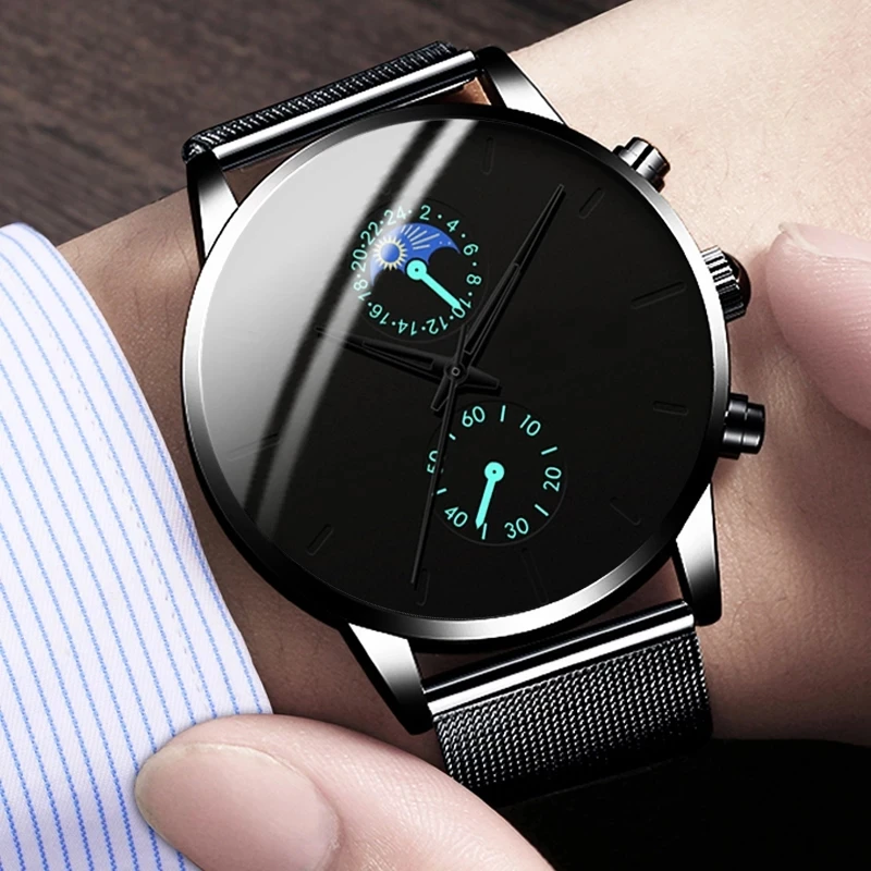 Fashion Mens Watches Luxury Black Stainless Steel Mesh Belt Quartz Wrist Watch Men Business Casual Leather Watch reloj hombre
Fashion Mens Watches Luxury Black Stainless Steel Mesh Belt Quartz Wrist Watch Men Business Casual Leather Watch reloj hombre