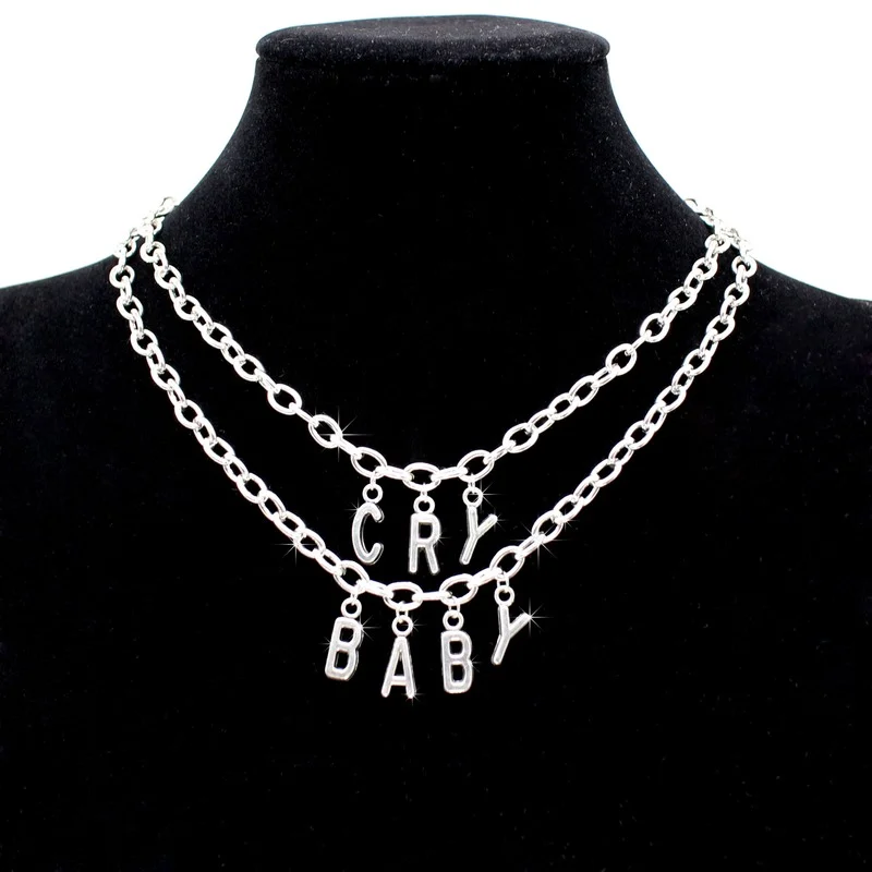Kpop Gothic Style Women Neck Chain Streetwear CRY BABY Couple Pendant And Necklace Letter Word Collar for Girl Goth Jewelry 2021
Kpop Gothic Style Women Neck Chain Streetwear CRY BABY Couple Pendant And Necklace Letter Word Collar for Girl Goth Jewelry 2021