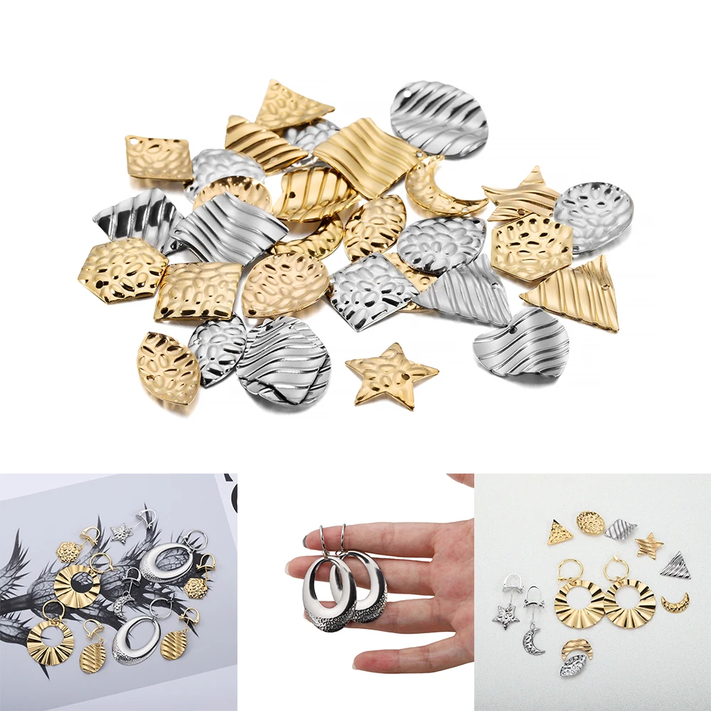 20Pcs/lot Mixe Style Stainless SteelHeart Star Shape Charms Pendants Lrregular For Earrings DIY Jewelry Making Accessories
20Pcs/lot Mixe Style Stainless SteelHeart Star Shape Charms Pendants Lrregular For Earrings DIY Jewelry Making Accessories