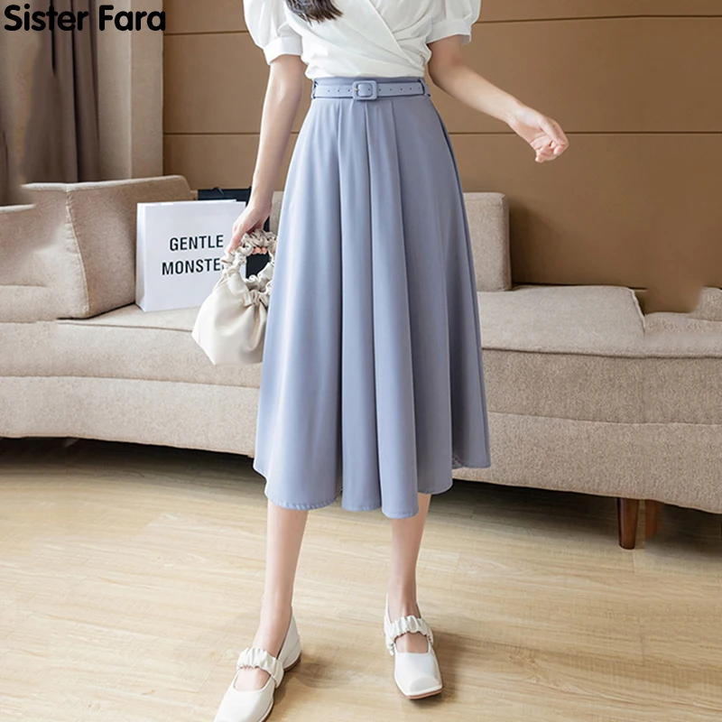 Sister Fara New Spring 2021 Elegant Solid Skirt Women Elastic Waist Casual With Belt Loose Mid-Calf Skirt Office Lady Half Skirt
Sister Fara New Spring 2021 Elegant Solid Skirt Women Elastic Waist Casual With Belt Loose Mid-Calf Skirt Office Lady Half Skirt