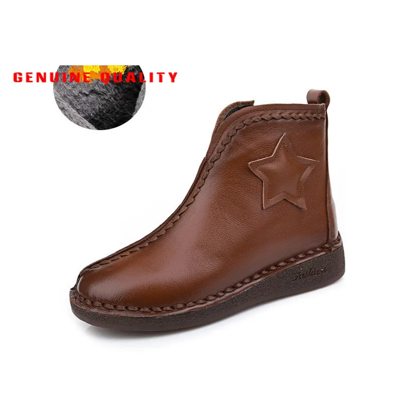 Женские ботинки из мягкой натуральной коровьей кожи, на меху, с плюшевой подкладкой, теплые зимние ботильоны для осени и зимы, 2021 
Женские ботинки из мягкой натуральной коровьей кожи, на меху, с плюшевой подкладкой, теплые зимние ботильоны для осени и зимы, 2021