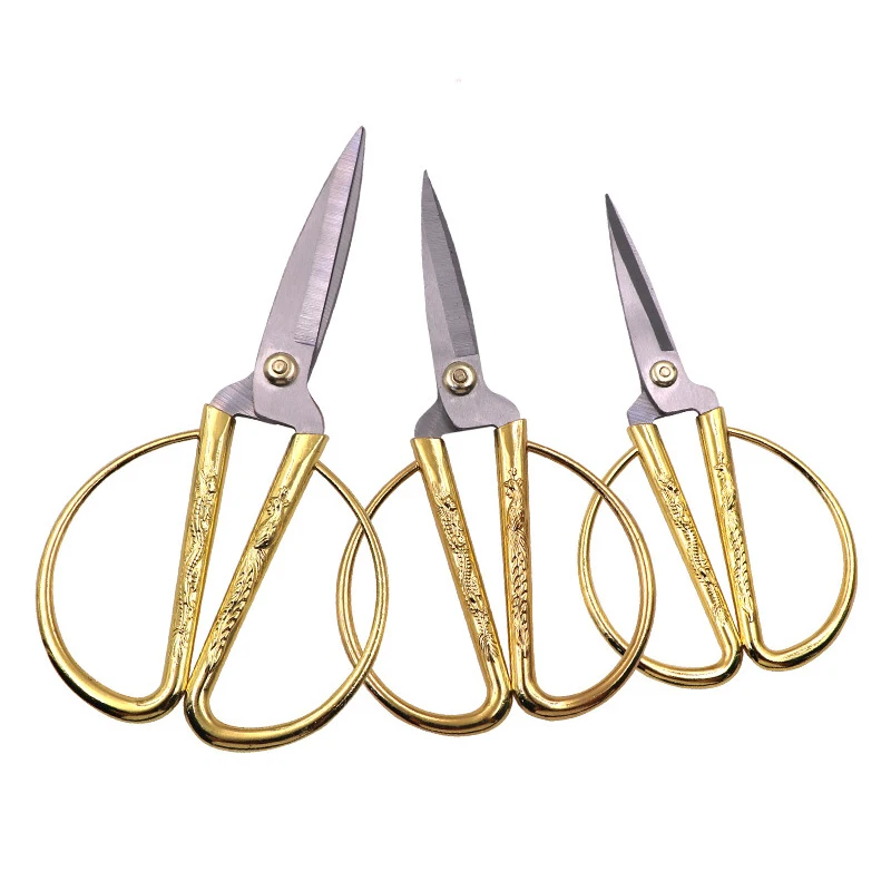 Vintage Golden Dragon and Phoenix Scissors Zinc Alloy Sewing Leather Cutting Scissors DIY Art Craft Household Multi Scissors
Vintage Golden Dragon and Phoenix Scissors Zinc Alloy Sewing Leather Cutting Scissors DIY Art Craft Household Multi Scissors