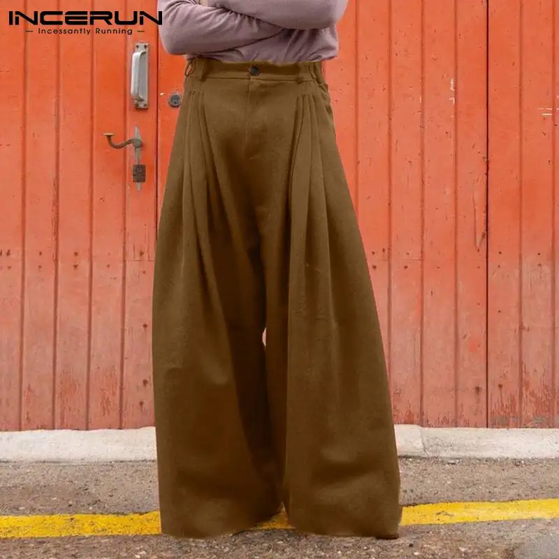 2021 модные мужские брюки с широкими штанинами, джоггеры на пуговицах, свободные однотонные брюки с высокой талией, уличная одежда, повседнев...
2021 модные мужские брюки с широкими штанинами, джоггеры на пуговицах, свободные однотонные брюки с высокой талией, уличная одежда, повседнев...