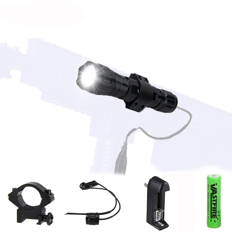 Tactical 5000Lm T6 LED Military Flashlight Hunting Torch Power by 18650 Rechargeable Battery+Remote Switch+Charger+Hunting Mount
Tactical 5000Lm T6 LED Military Flashlight Hunting Torch Power by 18650 Rechargeable Battery+Remote Switch+Charger+Hunting Mount