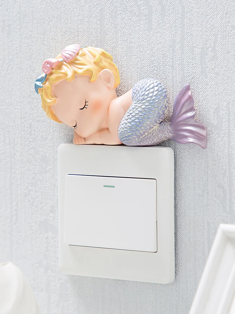 Mermaid switch decoration paste wall sticker protective cover cute cartoon socket box creative luxury room
Mermaid switch decoration paste wall sticker protective cover cute cartoon socket box creative luxury room