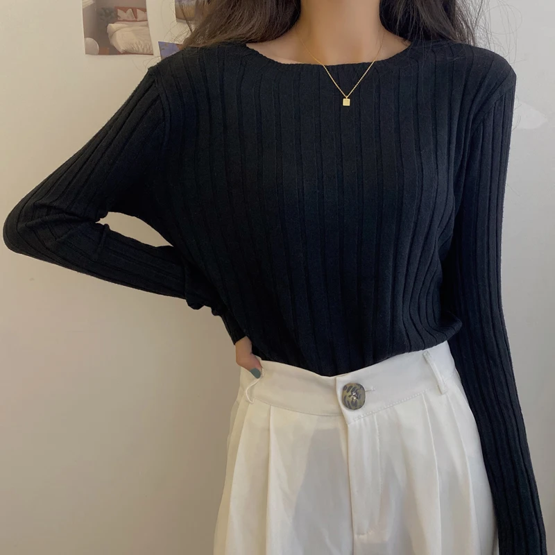 Sweaters Womens Knitting Pullovers Solid Long Sleeve Slim O-Neck Korean Style Autumn Female Tunic Casual Trendy Elegant Fashion
Sweaters Womens Knitting Pullovers Solid Long Sleeve Slim O-Neck Korean Style Autumn Female Tunic Casual Trendy Elegant Fashion