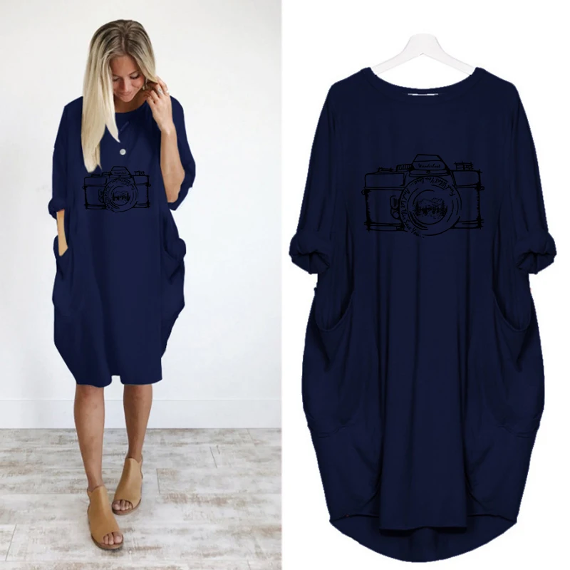 New Fashion Camera Dress for Women Long Loose Summer Midi Dress 2020 Plus Size Casual Harajuku Pockets Dresses Plus Size Vestido
New Fashion Camera Dress for Women Long Loose Summer Midi Dress 2020 Plus Size Casual Harajuku Pockets Dresses Plus Size Vestido
